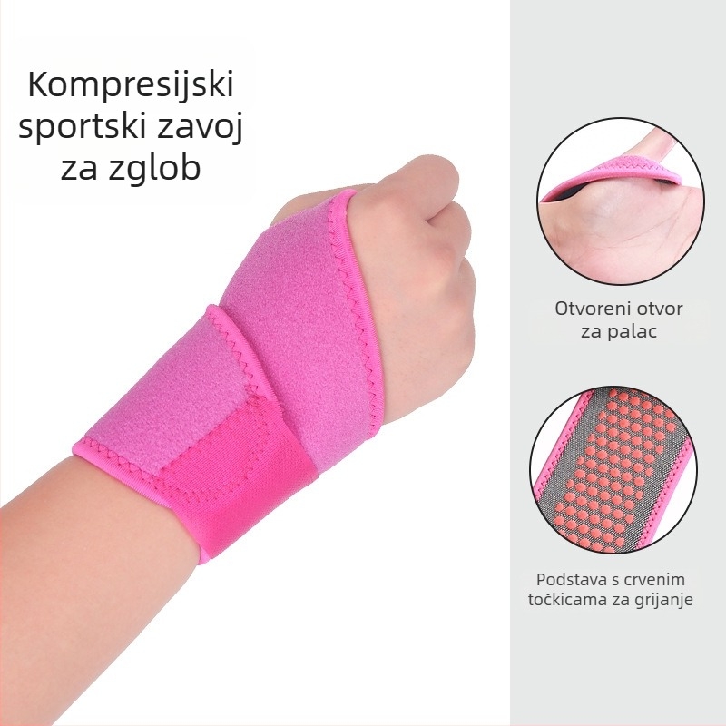 Unisex sportske narukvice za zglob s kompresijskim trakama, zaštitni zavoj za zglob, prilagodljiv