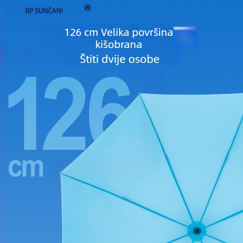 Japanski stil jednofarbeni kišobran, automatski, velik, otporan na vjetar, dugačak držač, UV zaštita