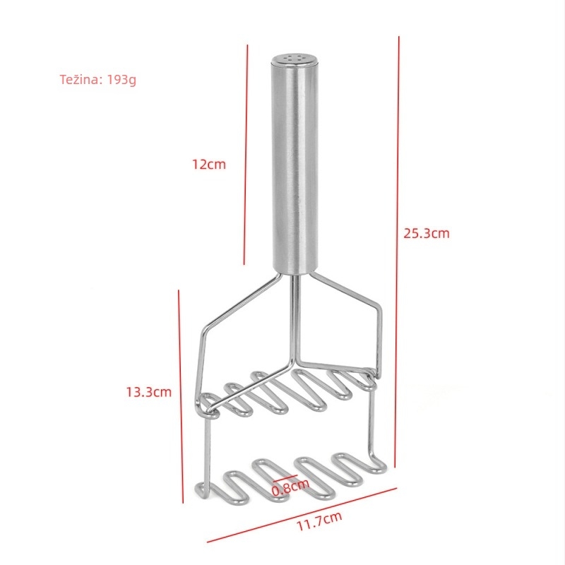 Dvostruka ručna presa za krumpire, nehrđajući čelik, alat za pire krumpira, kuhinjski alat
