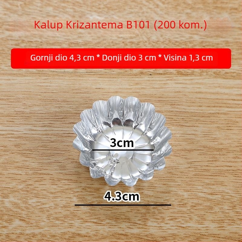 Jednokratna kalupa za pečenje s oblikom chrysanthemum od aluminijske folije, čipkasti rub, debeli kalup za jaja tart i kolač