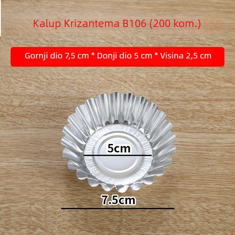 Jednokratna kalupa za pečenje s oblikom chrysanthemum od aluminijske folije, čipkasti rub, debeli kalup za jaja tart i kolač