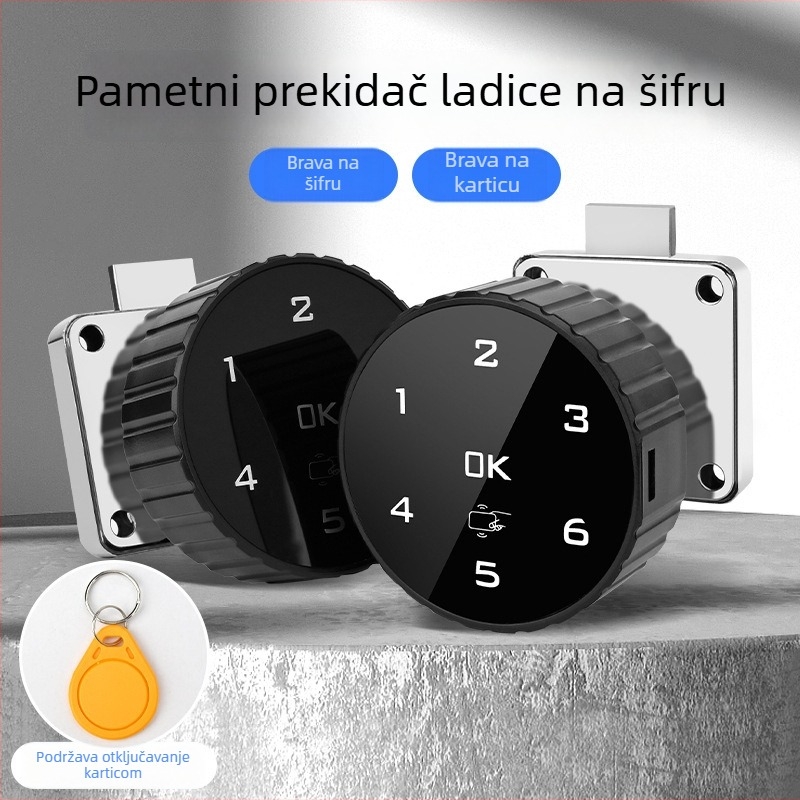 Pametno zaključavanje ormara s elektroničkom lozinkom i čitačem kartica, za ladice i metalne ormare