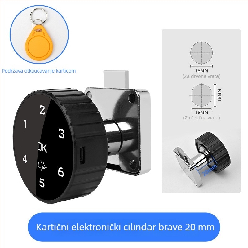 Pametno zaključavanje ormara s elektroničkom lozinkom i čitačem kartica, za ladice i metalne ormare