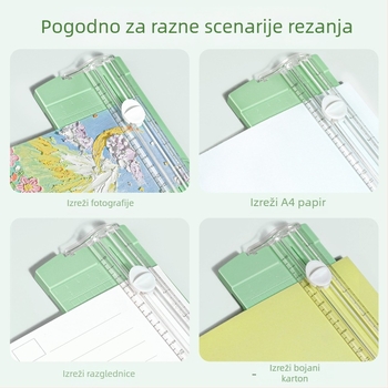 Nadograđeni dvostrani rezač papira za A4 i fotografski papir, ručni, prijenosni, studentska verzija