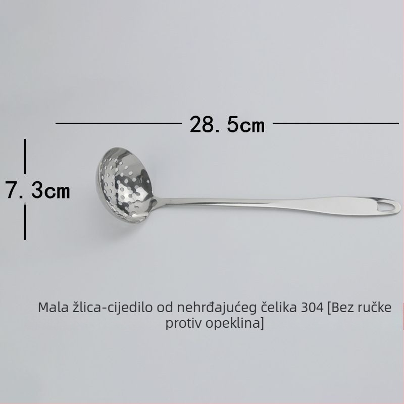 Veliko cjedilo od nehrđajućeg čelika 304 za kućnu upotrebu – za prženje, tjesteninu, knedle, blanširanje i vruću posudu.