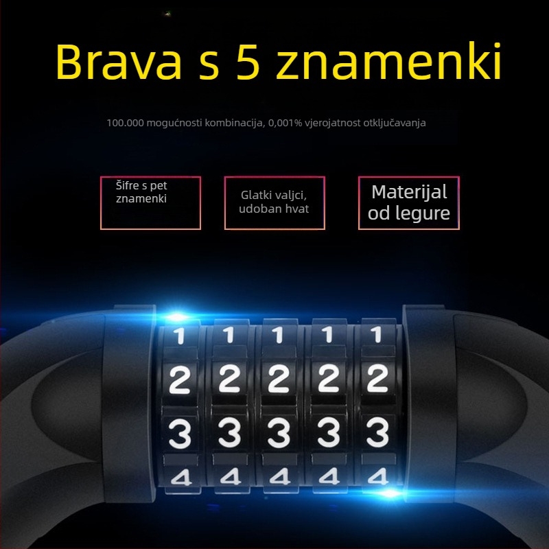 Petocifrena lančana ključ s debelim manganovim čelikom za bicikle i motocikle