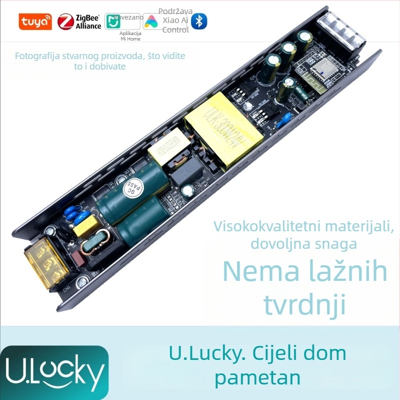 2-kanalni LED kontroler za traku s integriranim 220V transformatorom i napajanjem, upravljanje putem aplikacije