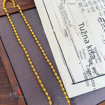 Unisex bakrena ogrlica s pozlaćenim okruglim perlama i Buddha perlama, vintage stil
