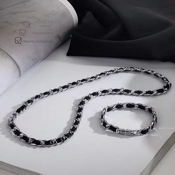 ZS ogrlica od titan čelika za muškarce, unisex, višeslojna geometrijska lanac za ključnicu, ručna izrada, podesiva duljina 21–50 cm