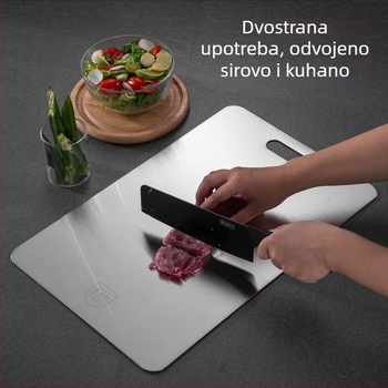 Nehrđajući čelik dvostrana ploča za rezanje, kuhinja, otporna na plijesan, za rezanje povrća, voća i tijesta