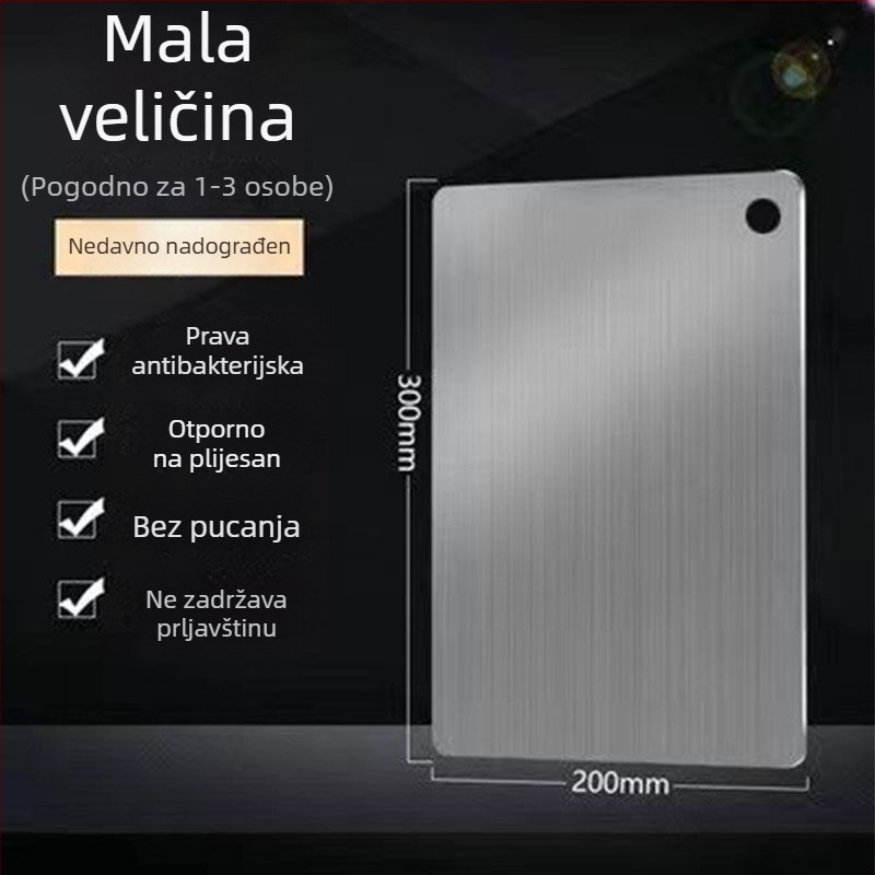 Nehrđajući čelik dvostrana ploča za rezanje, kuhinja, otporna na plijesan, za rezanje povrća, voća i tijesta