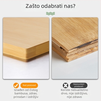 Daska za rezanje od bambusa – dvostrana daska za valjanje tijesta, protiv plijesni, 100% bambus