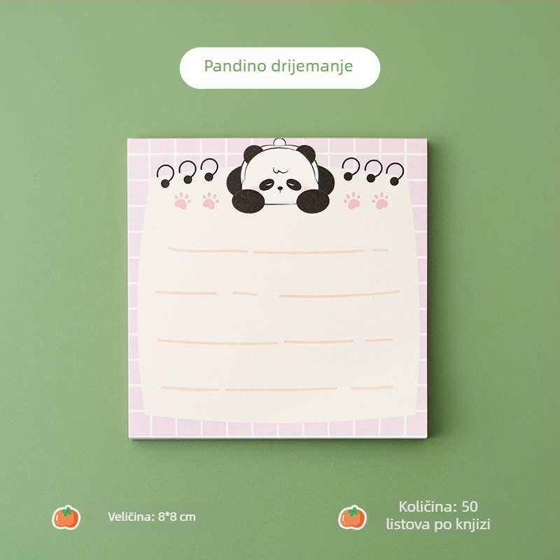 Prilagođene ljepljive bilješke Panda – slatke bilješke za ured i školu