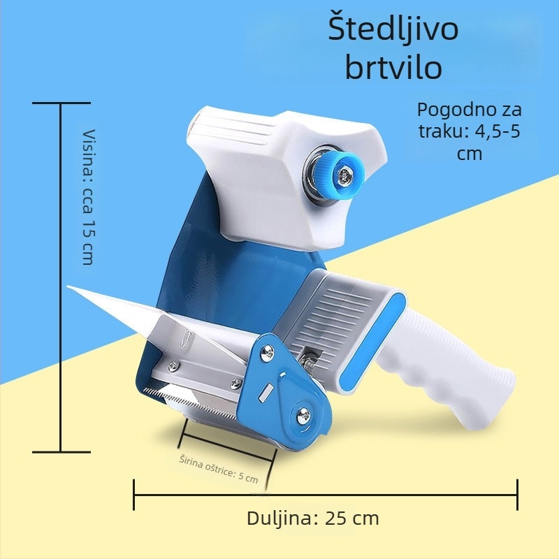 Ručni zatvarač kutija i rezač trake, metalno kućište, širina trake do 60 mm