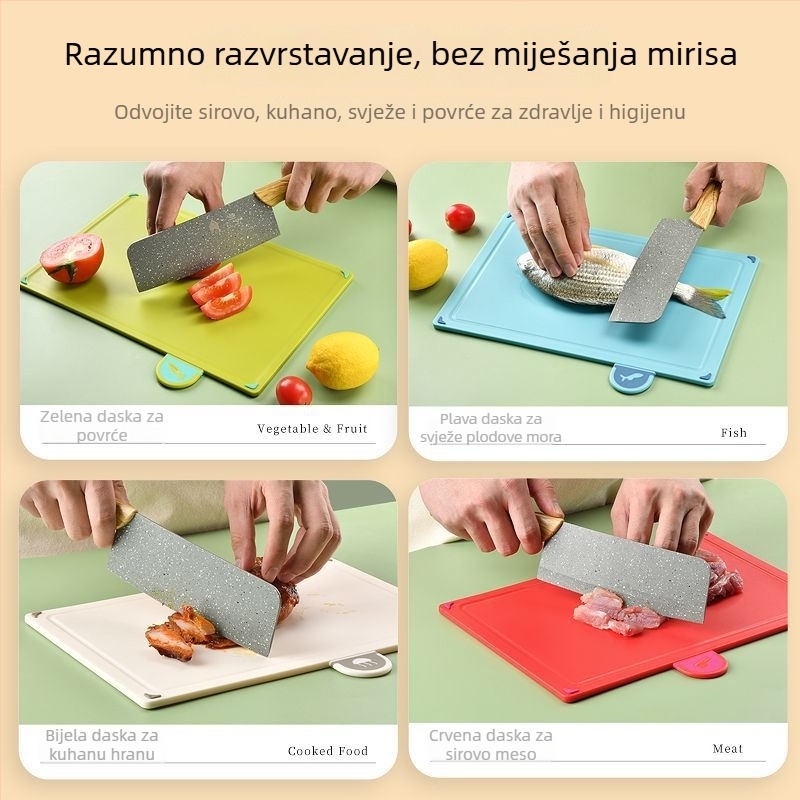 PP daska za rezanje, kvalitete hrane, za sirovu i kuhanu hranu, protuklizna daska za voće i povrće