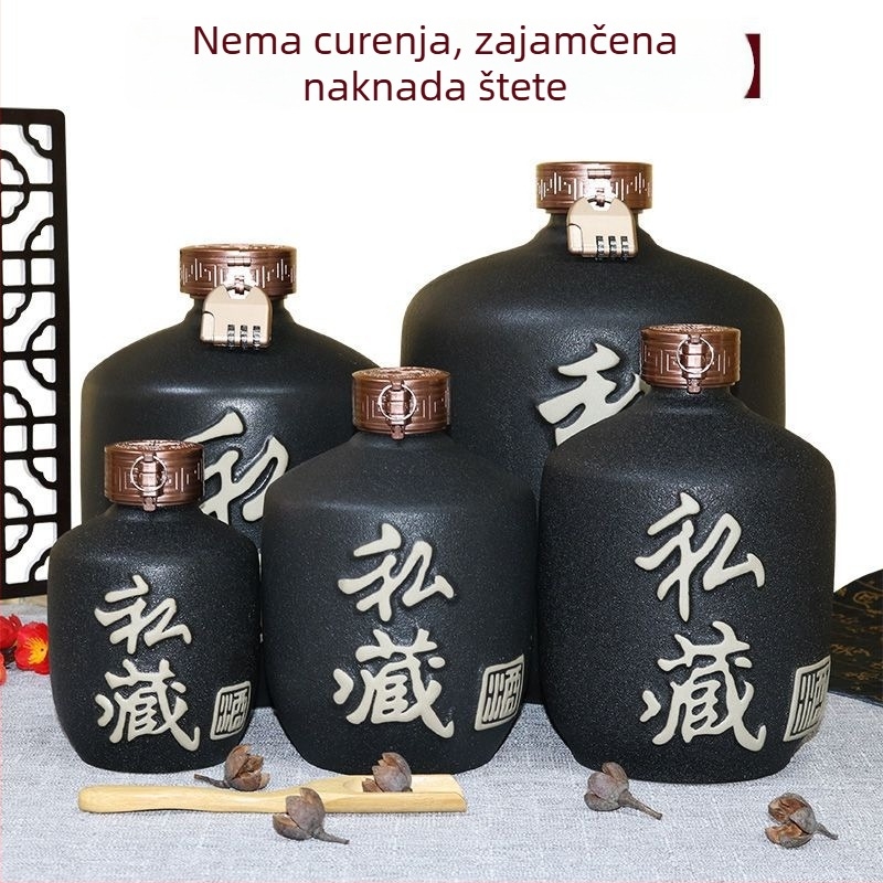 Keramička boca za alkohol, prazna, kineskog stila za kućnu upotrebu, retro mali zatvoreni spremnik