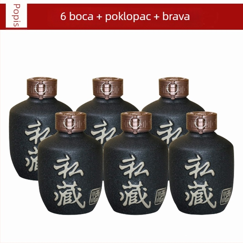 Keramička boca za alkohol, prazna, kineskog stila za kućnu upotrebu, retro mali zatvoreni spremnik