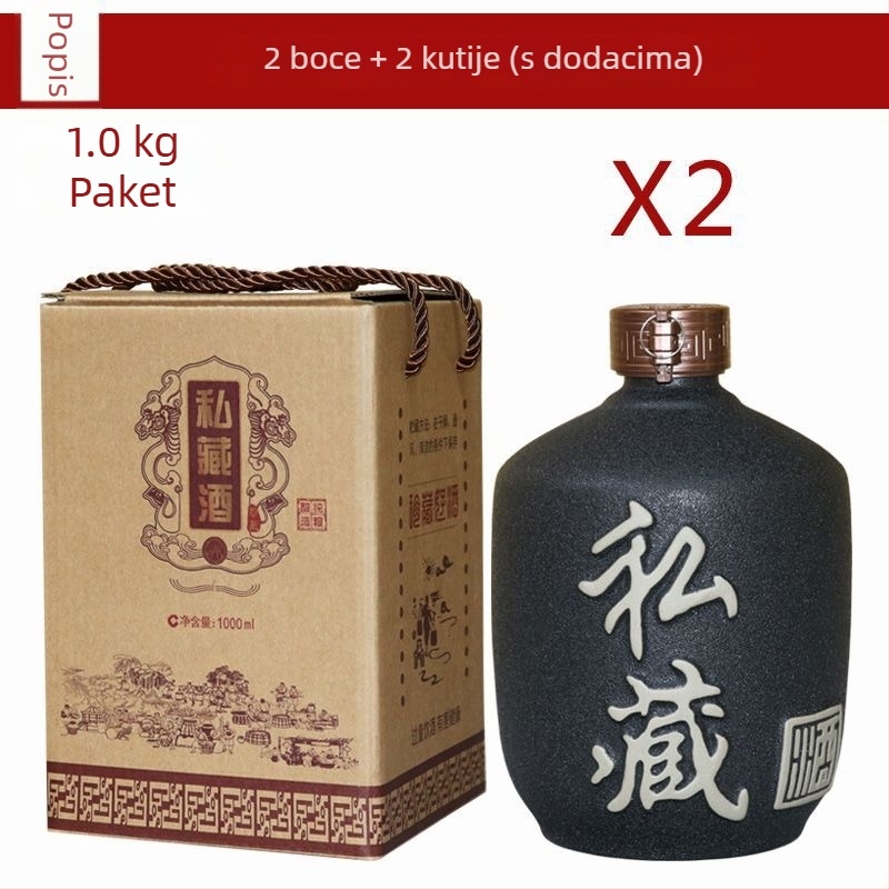 Keramička boca za alkohol, prazna, kineskog stila za kućnu upotrebu, retro mali zatvoreni spremnik