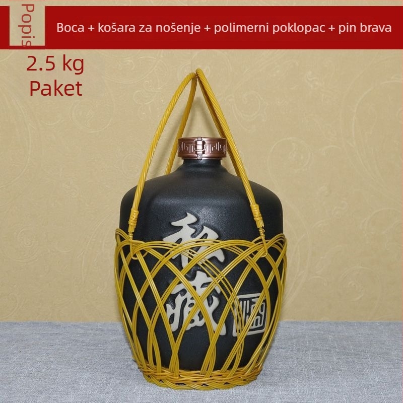 Keramička boca za alkohol, prazna, kineskog stila za kućnu upotrebu, retro mali zatvoreni spremnik