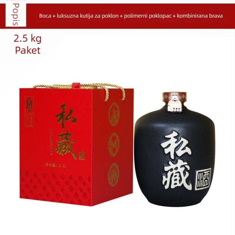 Keramička boca za alkohol, prazna, kineskog stila za kućnu upotrebu, retro mali zatvoreni spremnik