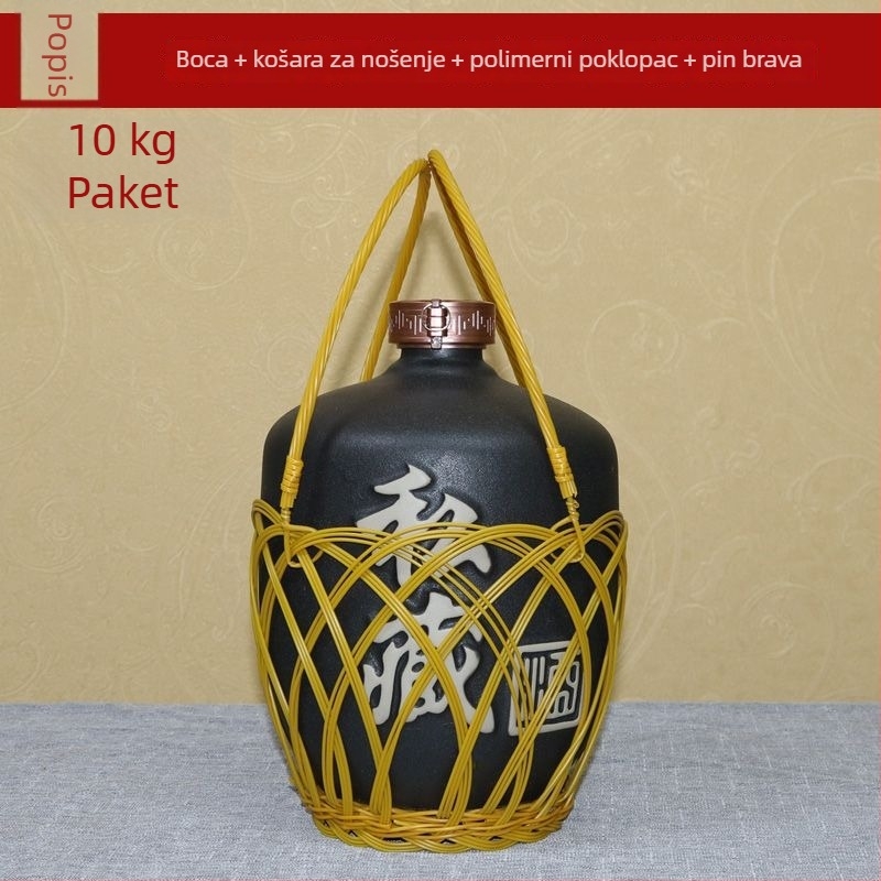 Keramička boca za alkohol, prazna, kineskog stila za kućnu upotrebu, retro mali zatvoreni spremnik
