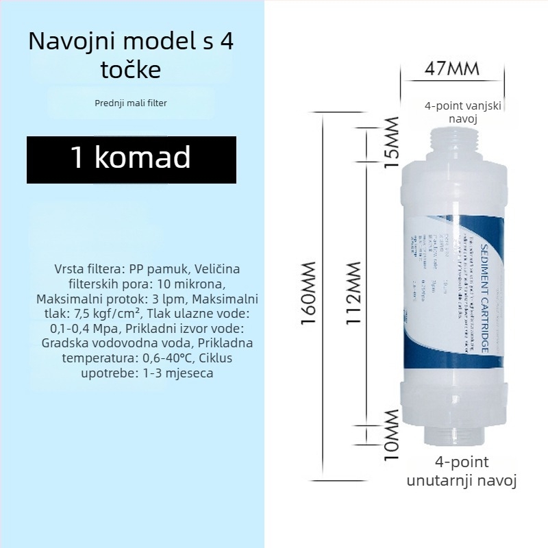 Univerzalna kućna tuš glava s filtrima za vodu i filtrirajućim elementom