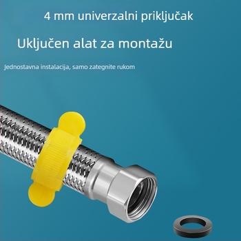 Prilagođeni fleksibilni spoj od 304 nehrđajućeg čelika, opleten, 1/2 inča, otporno na eksplozije, za grijač vode – ulaz tople i hladne vode