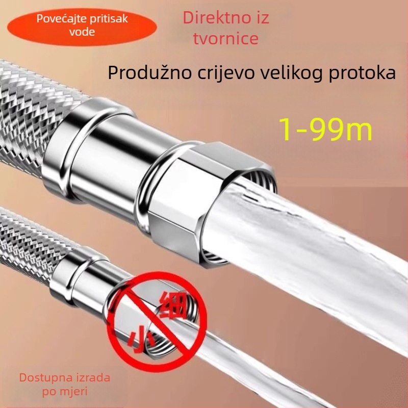 Prilagođeni fleksibilni spoj od 304 nehrđajućeg čelika, opleten, 1/2 inča, otporno na eksplozije, za grijač vode – ulaz tople i hladne vode