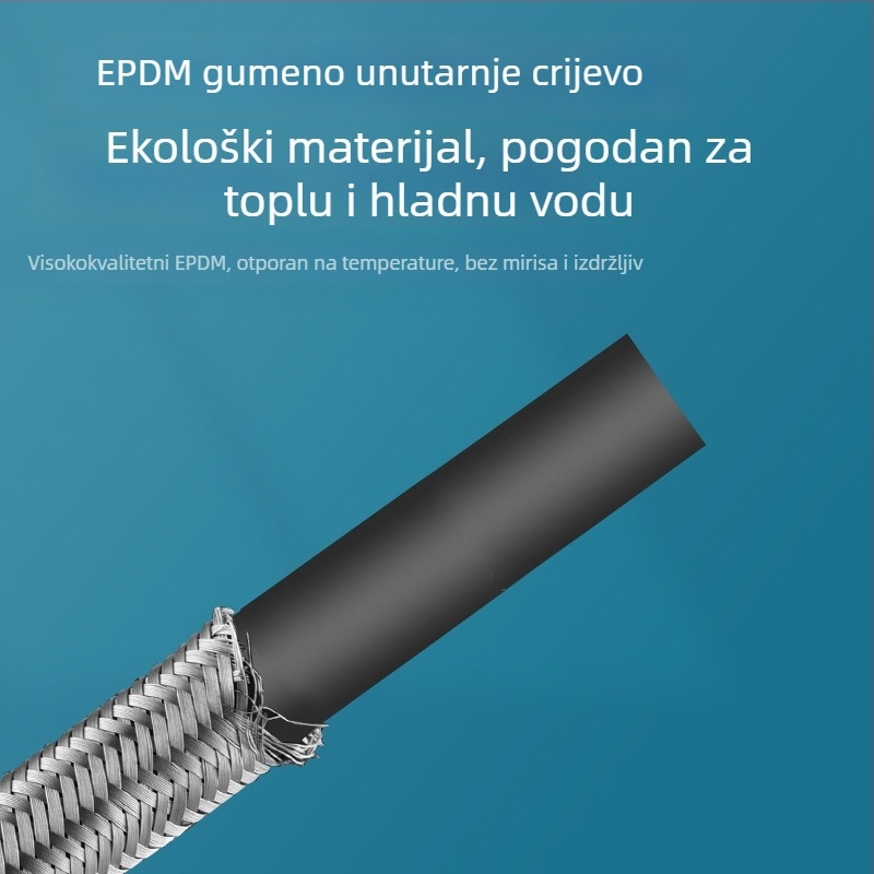 Prilagođeni fleksibilni spoj od 304 nehrđajućeg čelika, opleten, 1/2 inča, otporno na eksplozije, za grijač vode – ulaz tople i hladne vode