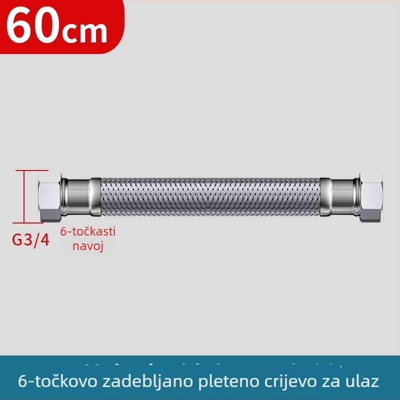 Prilagođeni fleksibilni spoj od 304 nehrđajućeg čelika, opleten, 1/2 inča, otporno na eksplozije, za grijač vode – ulaz tople i hladne vode
