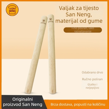 Velički drveni valjak za tijesto, kućna upotreba, pogodan za listove za knedle, tijesto za razvlačenje, rezance, pečenje — SN8034