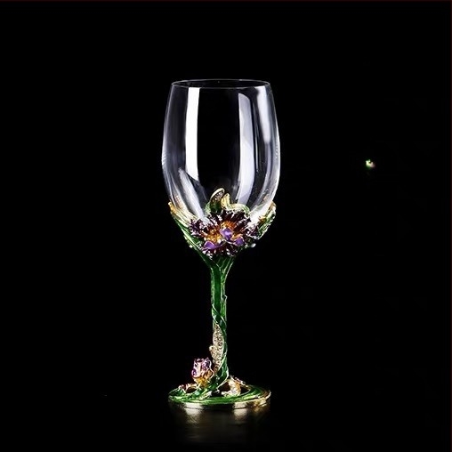 Hua Zhengyan Klasični iris emajlirane čaše za crveno vino s kristalnim decanterom – 5-dijelni set, nordijski stil