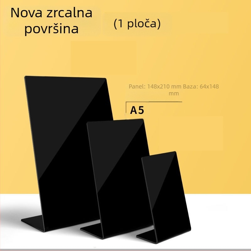 Dvostrana akrilna pločica za jelovnik s ručno pisanim tekstom, prikaz cijena, mala crna ploča za štand