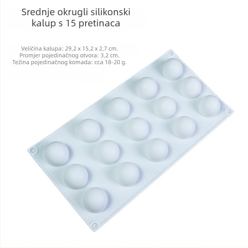 Silikon kalup za kuglaste mousse kekse s tekućim punjenjem; sfere dizajna za ledene kuglice i čokoladne bombone