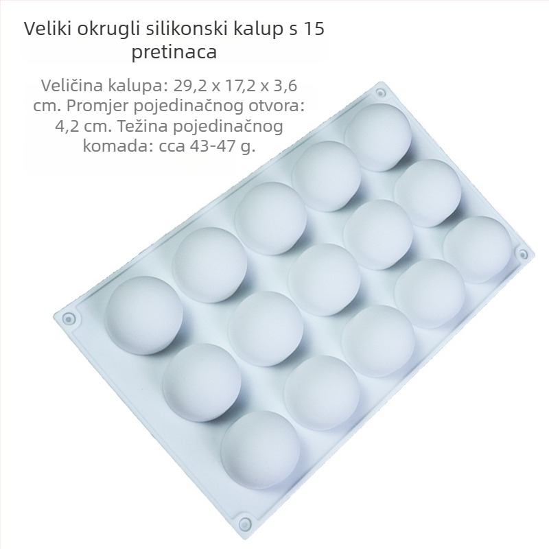 Silikon kalup za kuglaste mousse kekse s tekućim punjenjem; sfere dizajna za ledene kuglice i čokoladne bombone