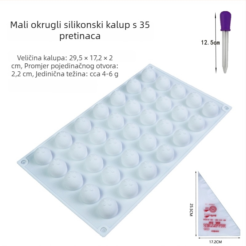 Silikon kalup za kuglaste mousse kekse s tekućim punjenjem; sfere dizajna za ledene kuglice i čokoladne bombone