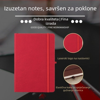 A5 bilježnica s remenom, PU kožni omot, tiskano logo, 100 stranica