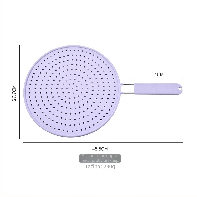 Silikonski filter za olje in nehrđajući čelični filter, kuhinjska poklopca protiv prskanja, štit protiv izlijevanja ulja, otporan na visoke temperature podmetač za lonce