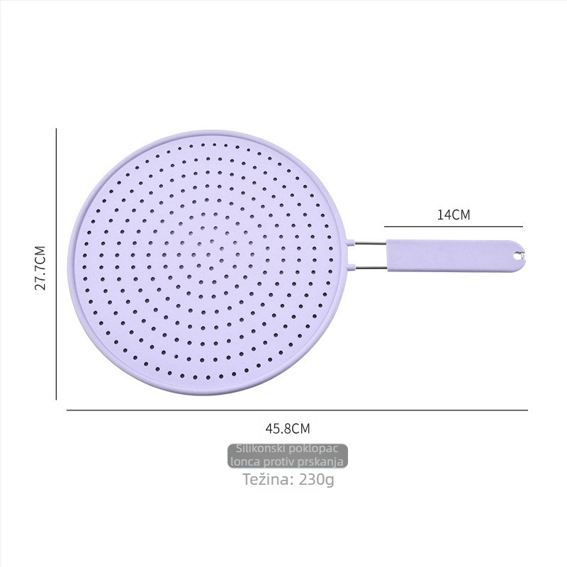 Silikonski filter za olje in nehrđajući čelični filter, kuhinjska poklopca protiv prskanja, štit protiv izlijevanja ulja, otporan na visoke temperature podmetač za lonce