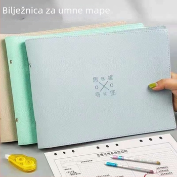 A4 bilježnica s mind map kartom, poslovnog stila, B5 format, kvadratna mreža, za studente