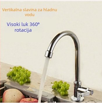 Kuhinjski bakreni slavina za hladnu vodu, jednoručna, 1/2-inčni priključak