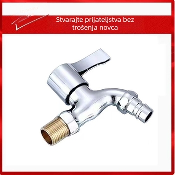 Kran za perilicu rublja od bakra, 1/4-inčni, produžene duljine, zidni priključak, hladna voda, standardna kućna upotreba