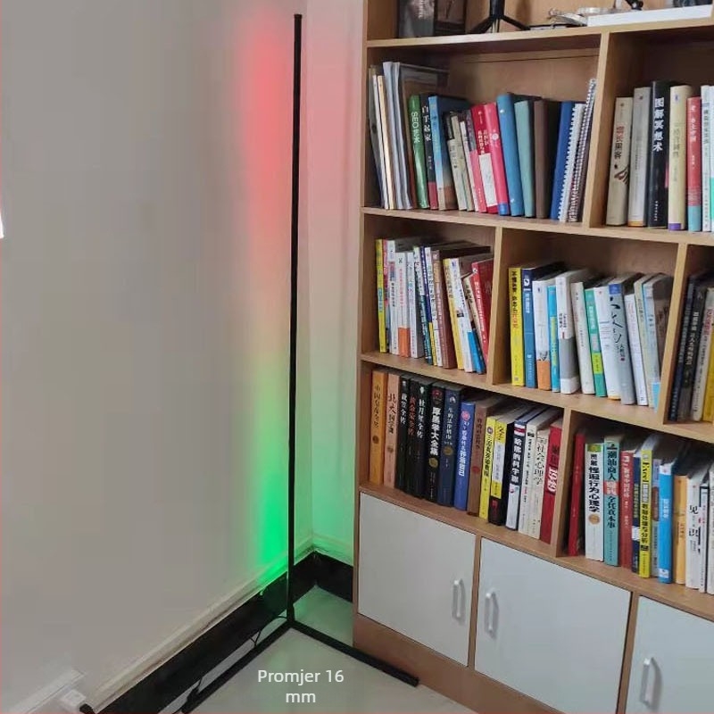 Stojeća podna lampa s Bluetooth RGB ambijentalnim osvjetljenjem, kutna USB lampa, upravljanje aplikacijom, za dnevni boravak i spavaću sobu, graffiti stil
