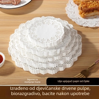 Papir za pečenje s apsorpcijom masnoće, s uzorkom cvjetne čipke, za kuhinju, kolače i pizzu