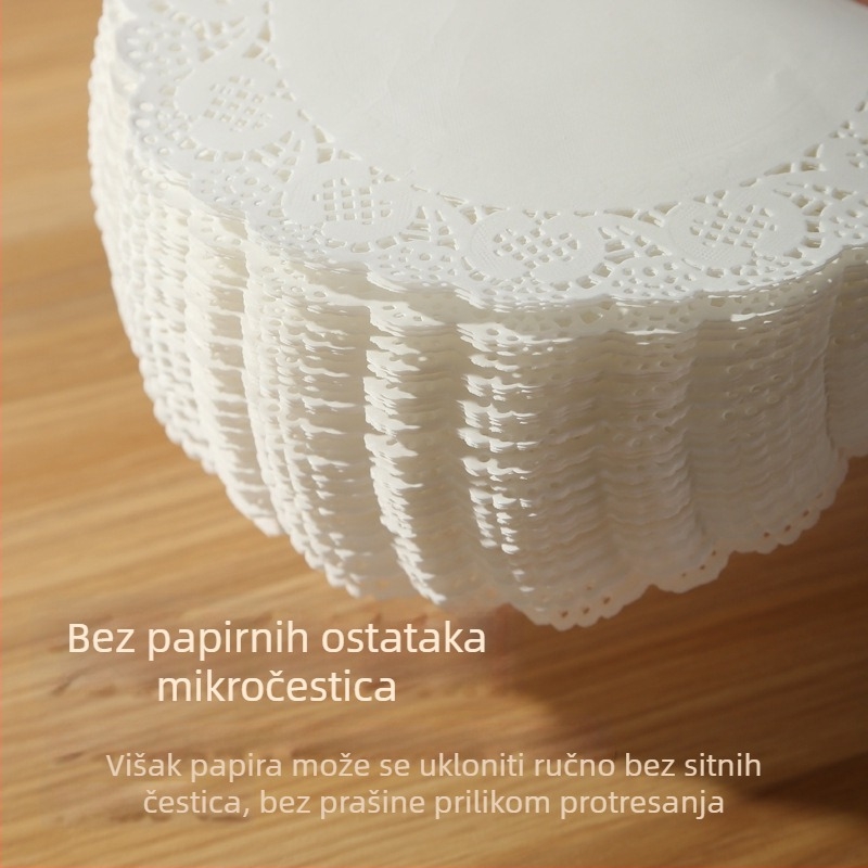 Papir za pečenje s apsorpcijom masnoće, s uzorkom cvjetne čipke, za kuhinju, kolače i pizzu