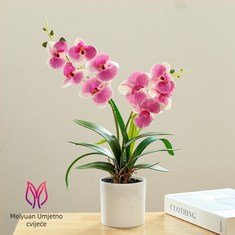 Phalaenopsis bonsai s umjetnim svilenim cvjetovima za unutarnju dekoraciju