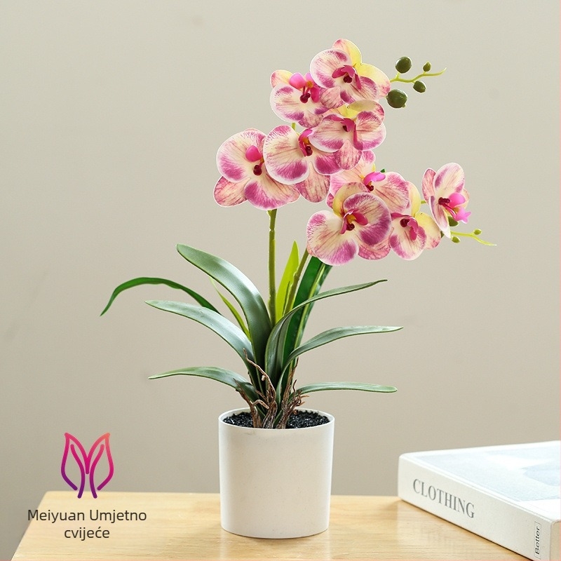 Phalaenopsis bonsai s umjetnim svilenim cvjetovima za unutarnju dekoraciju