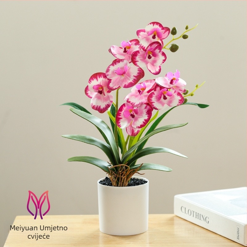 Phalaenopsis bonsai s umjetnim svilenim cvjetovima za unutarnju dekoraciju