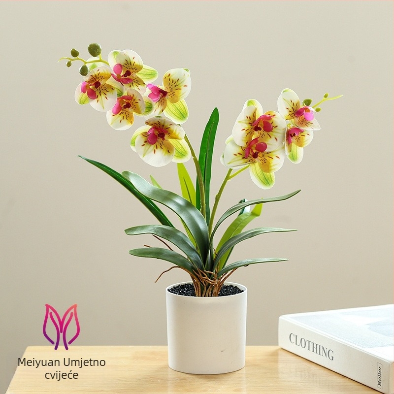 Phalaenopsis bonsai s umjetnim svilenim cvjetovima za unutarnju dekoraciju