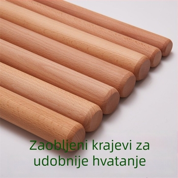 Valjak za tijesto od bukova drveta, kućna upotreba, čvrsto drvo, različite veličine